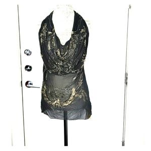 All Saints beaded and sheer sechin top Size 10